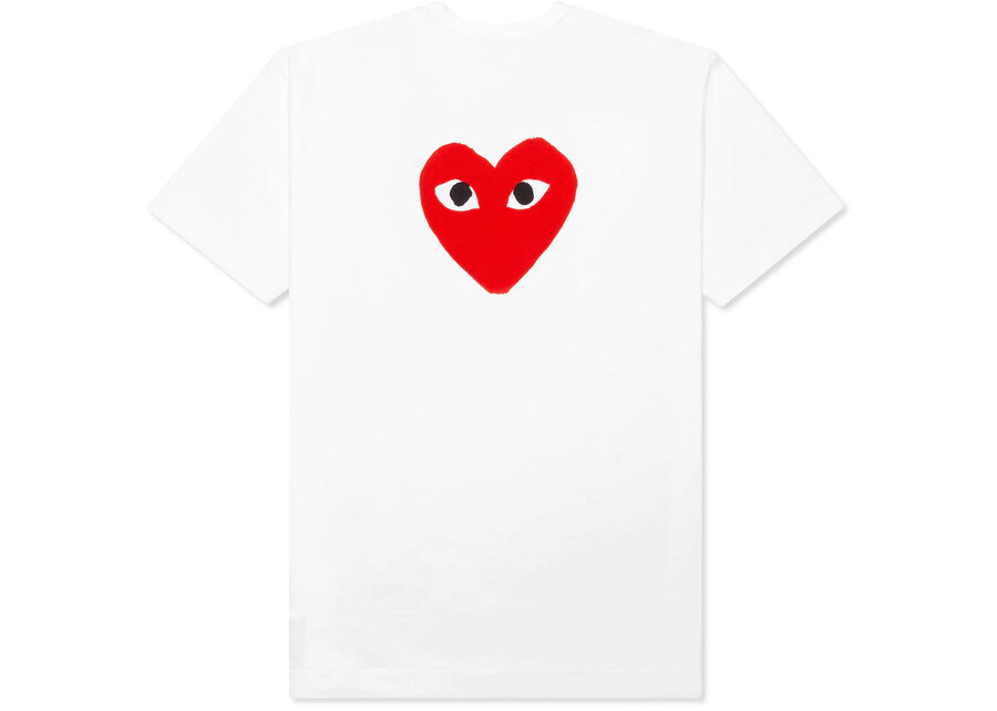 cdg play red emblem no eyes t-shirt white