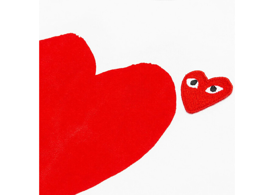 cdg play red emblem no eyes t-shirt white